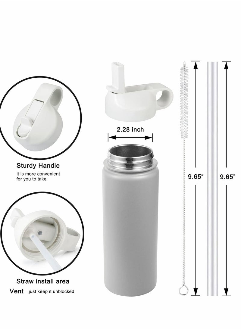 Y&D Straw Lid Suitable For Hydro Flask,Straw Cap Wide-Mouth Water Bottle 18 32 40 Ounces (About 1.18 Liters) Wide Mouth, Top Replacement (With 2 Straws And 1 Brush)  - Image 2