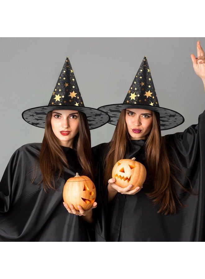 Newcotte 16 Pieces Witch Hats Halloween Costumes For Women Men Modern Witch Hats Fancy Dress Party Decorations(Black) - Image 2