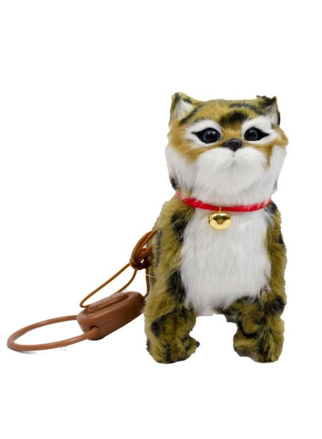 Rally A portable electronic toy for children with a realistic design with a soft cat. This toy is characterized by fine details and high quality, and is suitable for walking with the ability to control it - Image 1