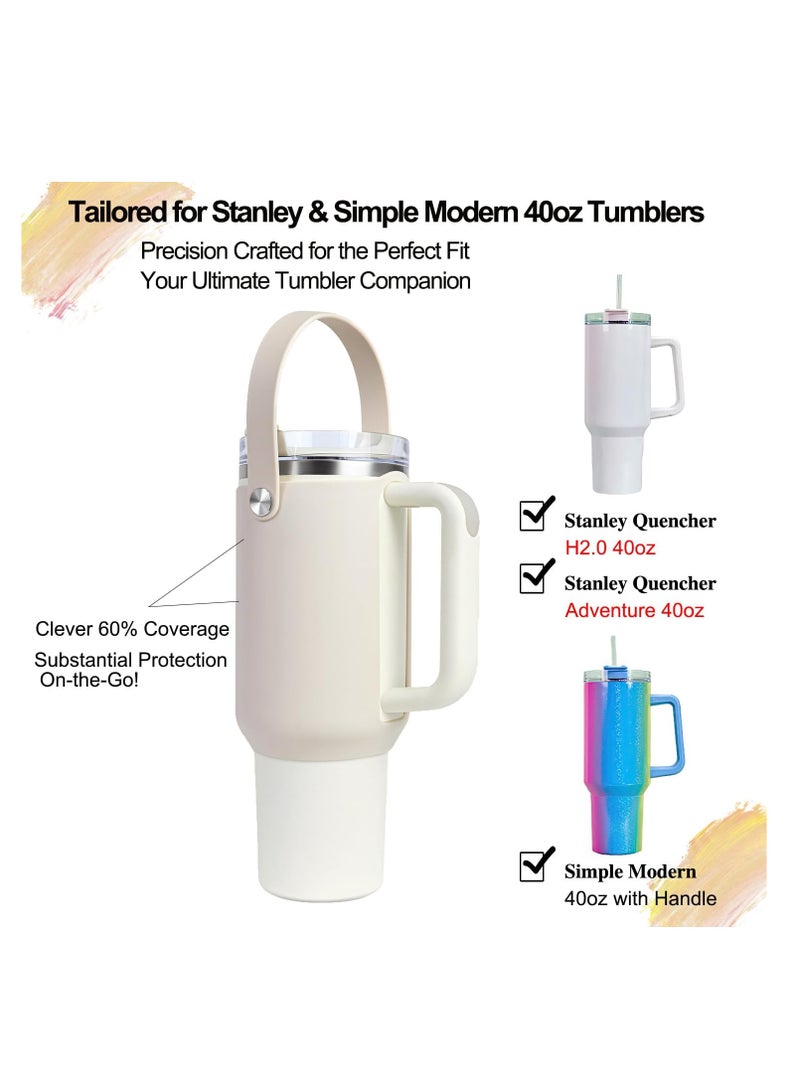 Zikra Water Bottle Handle - Silicone Water Bottle Holder, Sling, Lanyard, Sleeve with Strap - Compatible with Stanley 40oz Tumbler with Handle - for Stanley Cup Accessories Protector Cover - Image 2