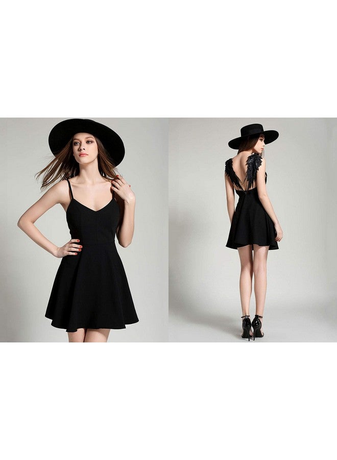 Onwon 1 Pair 3D Angel Wings Embroidered Neckline Lace Trim Applique Sewing On Patches Black Large - Image 5