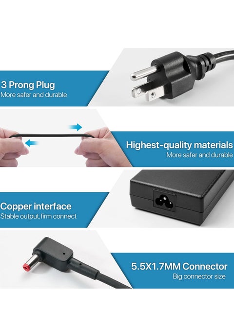 BURFLO 180W Laptop Charger For Acer Predator & Nitro Gaming Laptops - Replacement Power Adapter
