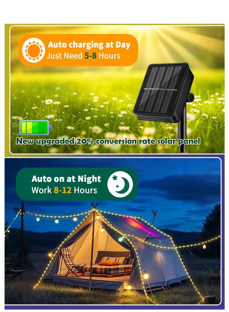 NANAO ضوء حبل شمسي، مقاوم للماء IP65 10م-100LEDs، أضواء LED خارجية، أضواء خارجية لحفلات الحدائق المنزلية، زينة زفاف عيد الميلاد عيد الهالوين، إضاءة شجرة العطلات - Image 4