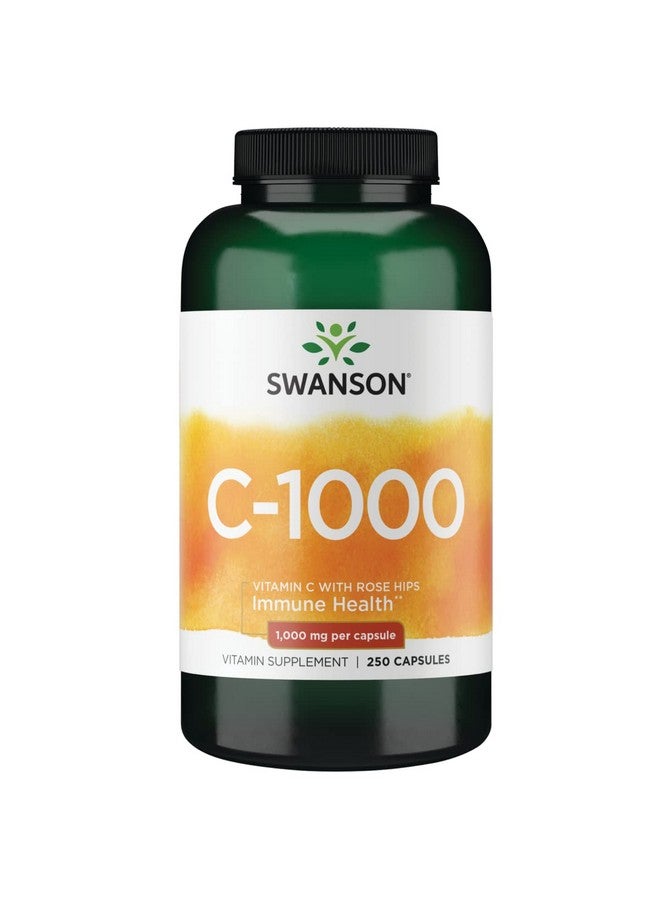 SWANSON Vitamin C With Rose Hips Immune System Support Skin Cardiovascular Health Antioxidant Supplement 1000 Mg 250 Tablets Tabs - Image 2
