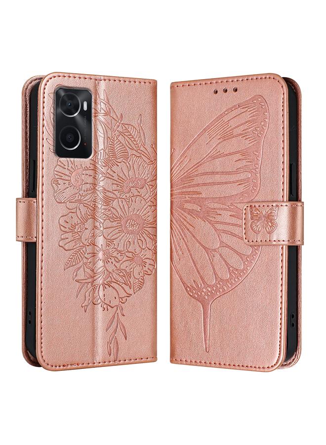 S-TOP Case For OPPO A36 4G/A76 4G/A96 4G/K10 4G Embossed Butterfly Leather Phone Case - Image 1