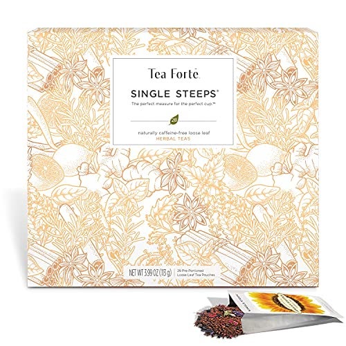 Tea Forte Herbal Tea Assortment Single Steeps Loose Leaf Premium Tea Gift Set Sampler, 28 Count, 2 of Each Assorted Blends Pre-Portioned Single Serve Pouches, Steeps 12 oz - Image 2