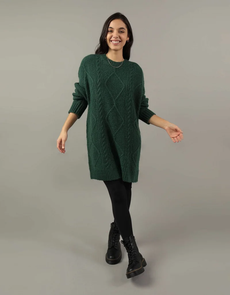 امريكان ايجل فستان محبوك فضفاض بتصميم كنزة