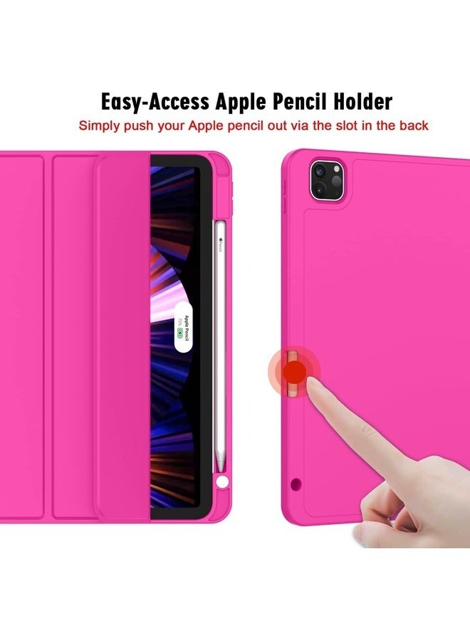 Pink Tri-Fold PU Leather Case for iPad Pro 11-inch (M4) 2024 – Smart Tablet Cover with Adjustable Stand - Image 2