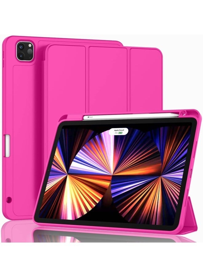 Pink Tri-Fold PU Leather Case for iPad Pro 11-inch (M4) 2024 – Smart Tablet Cover with Adjustable Stand - Image 1