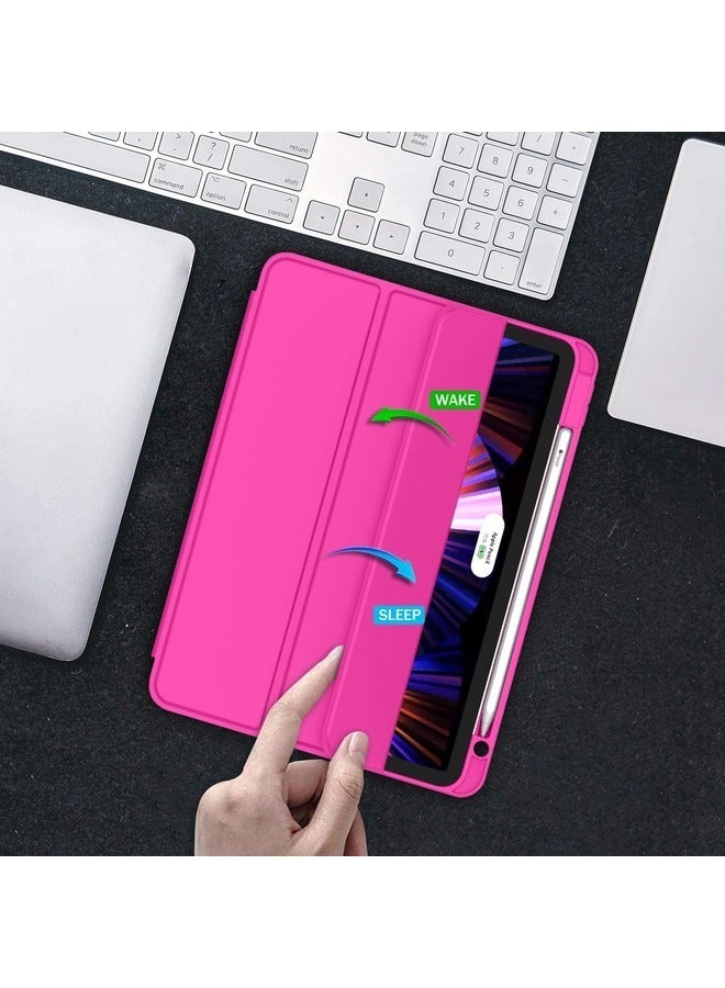 Pink Tri-Fold PU Leather Case for iPad Pro 11-inch (M4) 2024 – Smart Tablet Cover with Adjustable Stand - Image 5