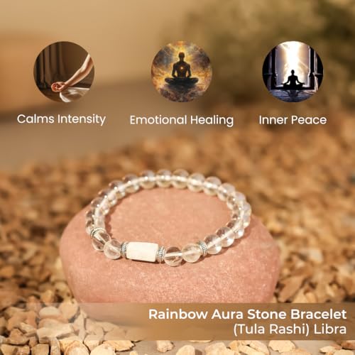Divine Hindu Opalite Bracelet | Tula Rashi (Libra) Certified Natural Crystal | Balance & Harmony | Heart Chakra | Reiki Healing | For Men & Women - Image 3