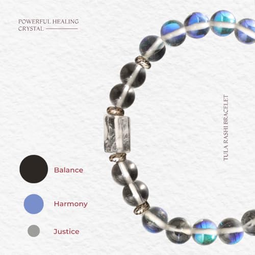 Divine Hindu Opalite Bracelet | Tula Rashi (Libra) Certified Natural Crystal | Balance & Harmony | Heart Chakra | Reiki Healing | For Men & Women - Image 5