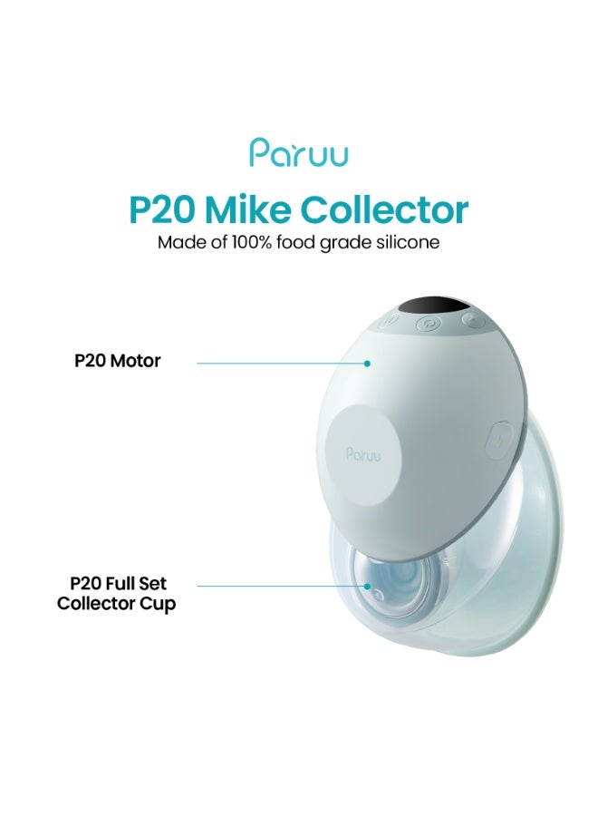 Paruu P20 Full Set Replacement Collector Cup, for P20 Wearable Breast Pump (160ml/5.4oz, 24mm Double-Layer Flange), Genuine Accessories, 1 Set - Image 3