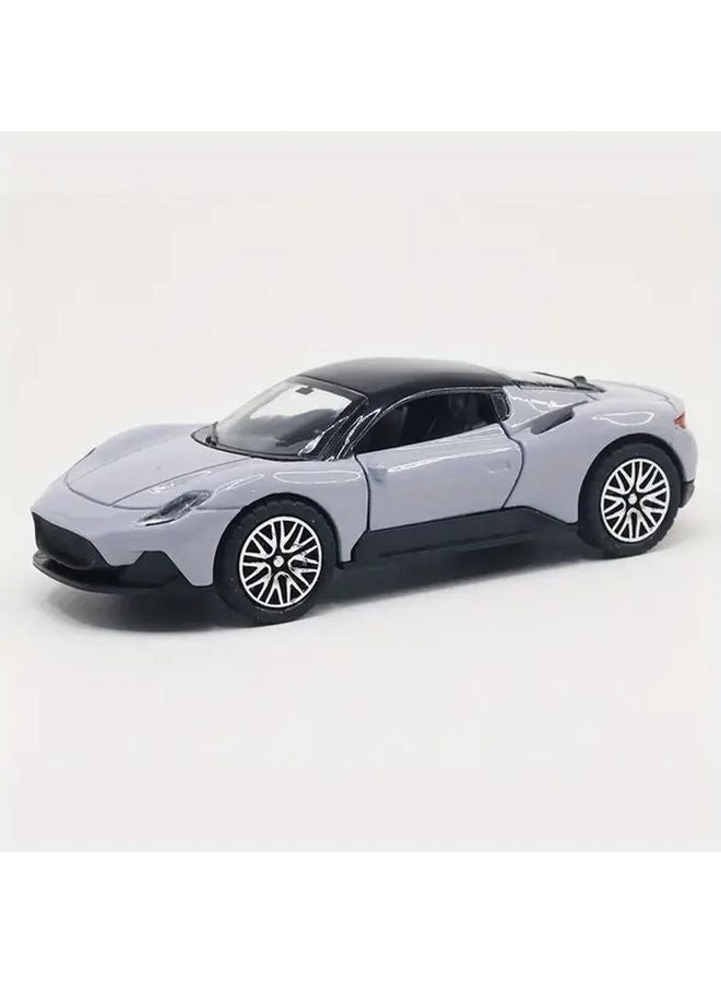 Grey Alloy Sports Car Model Toy Vehicle Gift Cake Decoration - Image 2