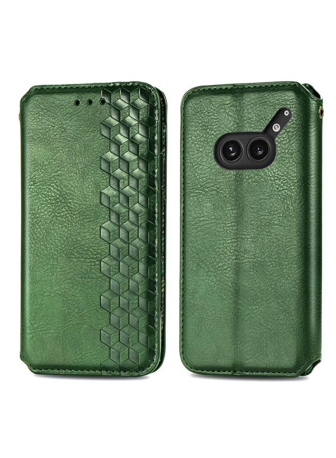 S-TOP Case For Nothing Phone 2a Plus Cubic Grid Pressed Magnetic Leather Phone Case - Image 2