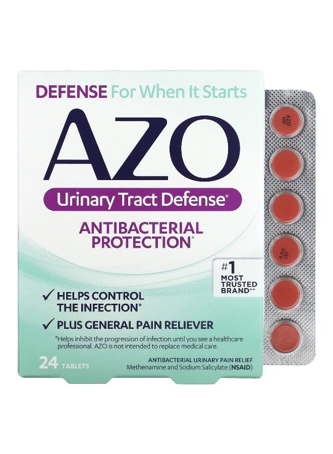 AZO AZO, Urinary Tract Defense, Antibacterial Protection, 24 Tablets - Image 1