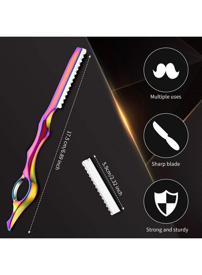Mudder 11 Pieces Styling Razor Thinning Comb and Texturizing Cutting Comb with Replacement Stainless Steel Razors for Salon Home Use (Vivid Neon) - Image 2