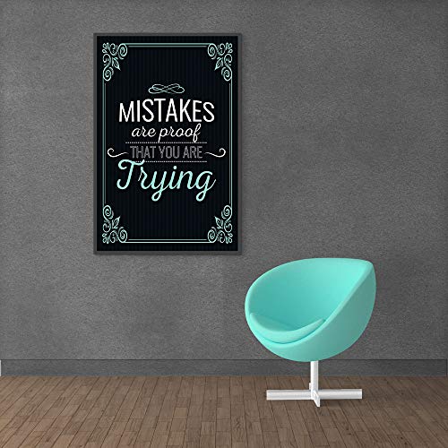 Inephos Mistakes are Proof That You are Trying Poster | Inspirational Posters (Size: 8 inch X 12 inch, Framed, Laminated Print) - Image 1