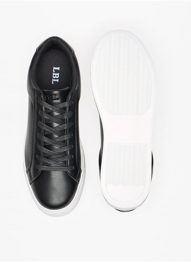 LBL by Shoexpress Solid Low Ankle Sneakers with Lace-Up Closure  - Image 4