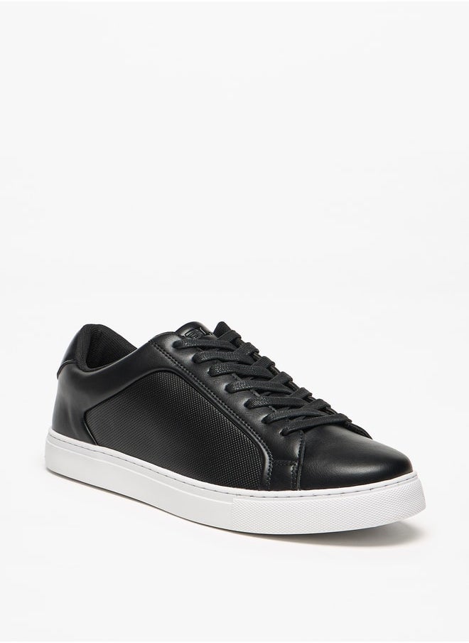 LBL by Shoexpress Solid Low Ankle Sneakers with Lace-Up Closure  - Image 3