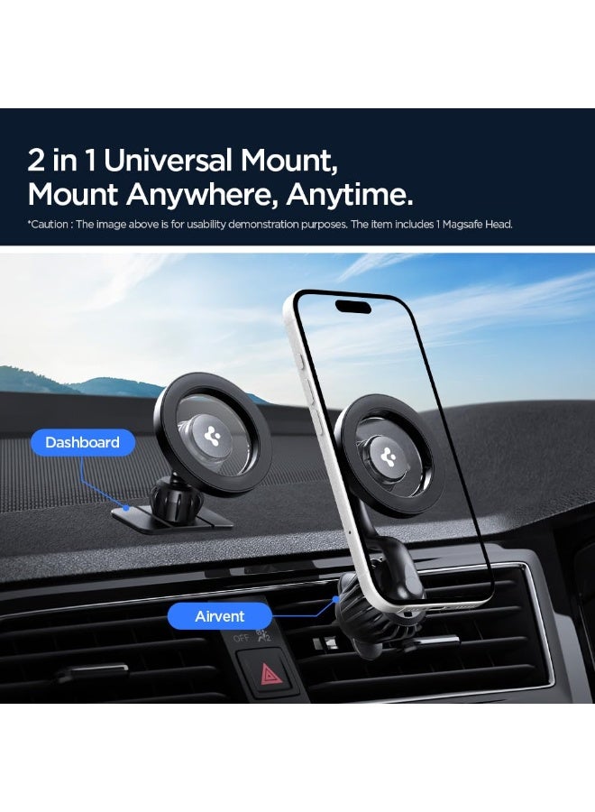Spigen Car Mount for MagSafe Compatible iPhone & PixelSnap/Magnetic Cases 2-in-1 Air Vent Dashboard Phone Holder Extended Arm Strong Magnets 360 Degree Rotation Secure Lock MagFit MFT13-1 - Black - Image 2