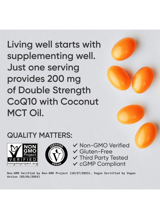 سبورتس ريسيرش Sports Research Vegan CoQ10 200mg مع زيت جوز الهند - معتمد نباتيًا، غير معدّل وراثيًا، خالٍ من الجلوتين - 90 كبسولة هلامية  - Image 4