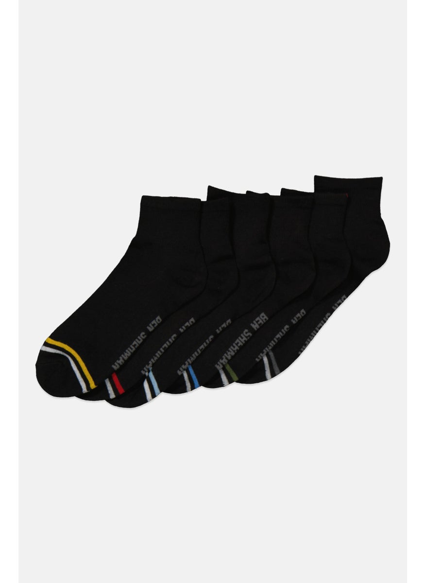 Ben Sherman Men 10 Pairs Stripe Flat Low Cut Socks, Black Combo  - Image 2