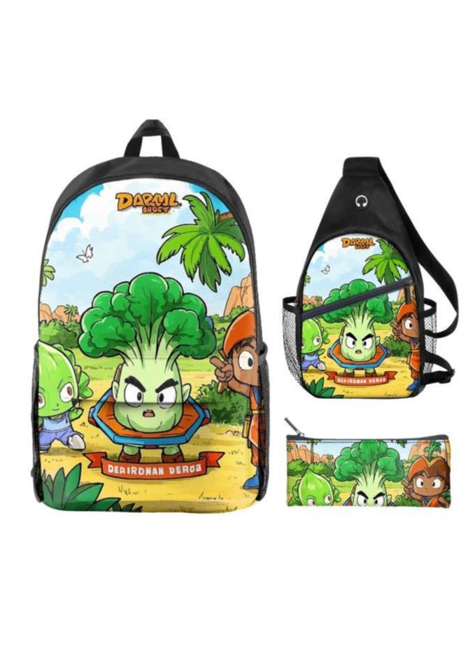 Universal cartoon new three-piece schoolbag - 1043