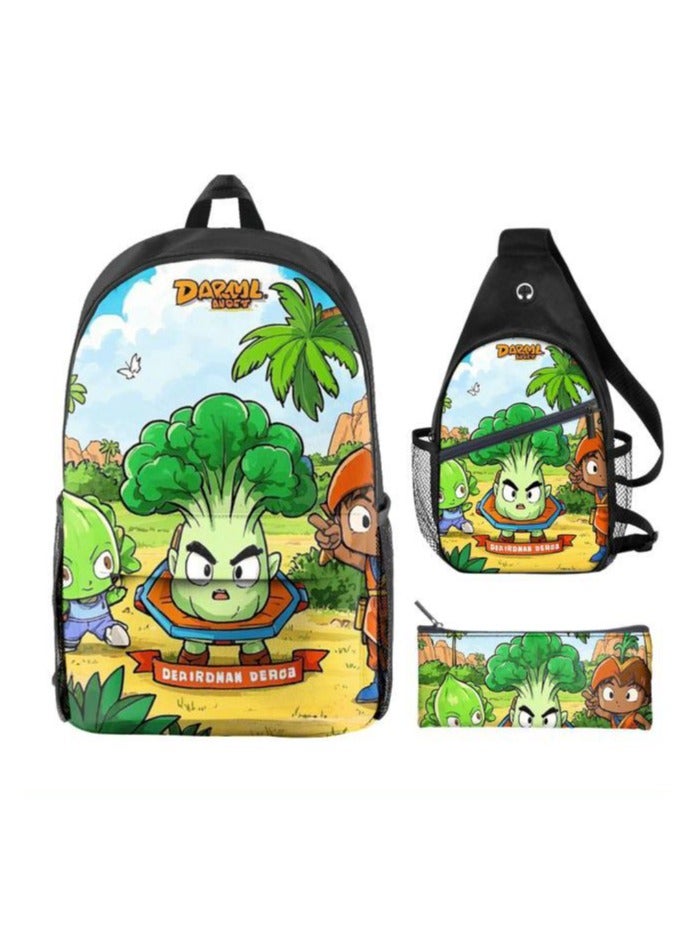 Universal cartoon new three-piece schoolbag - 1043