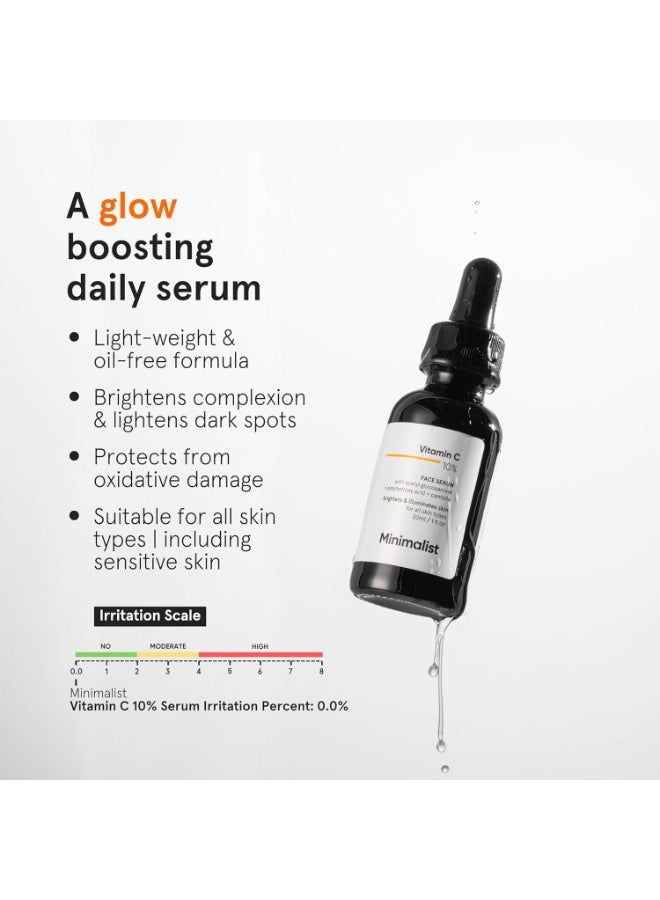 Minimalist 10% Vitamin C Serum – Brightens & Illuminates Skin, Hydrates, Suitable for All Skin Types, 30ml - Image 2