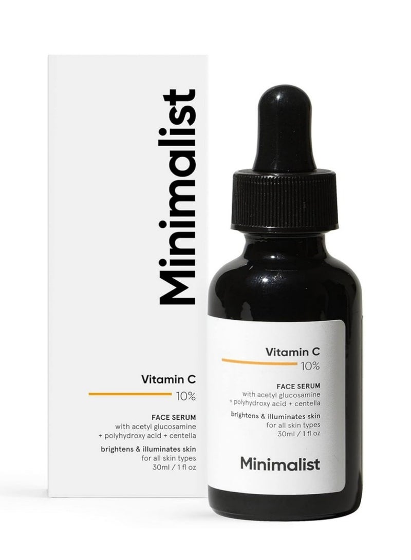 Minimalist 10% Vitamin C Serum – Brightens & Illuminates Skin, Hydrates, Suitable for All Skin Types, 30ml - Image 1