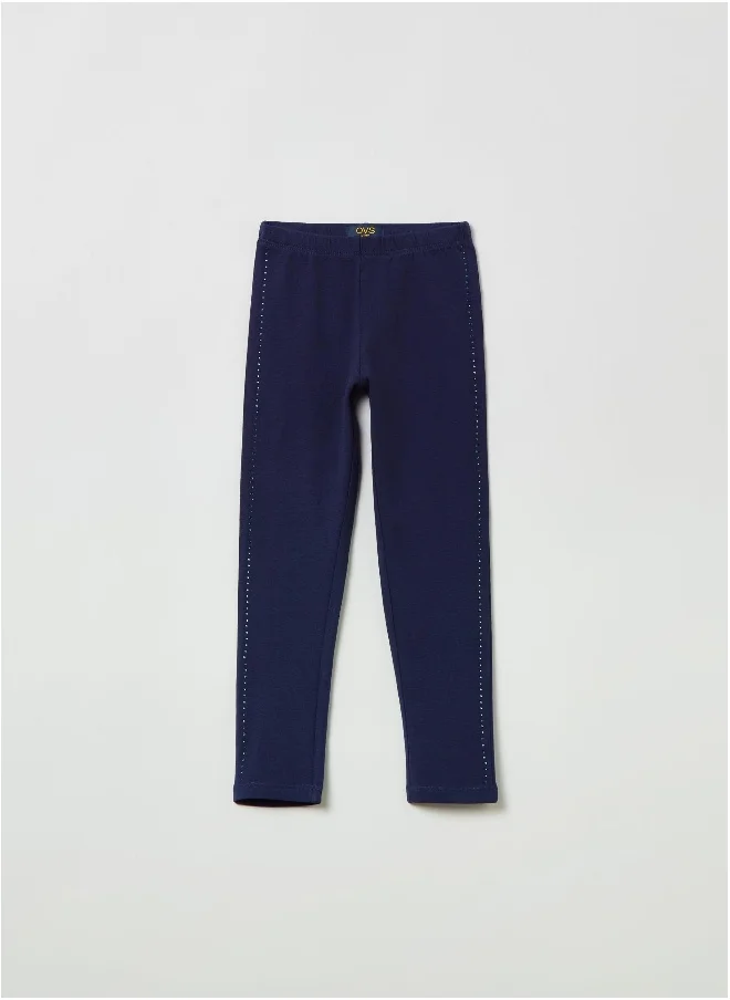 Ovs OVS Stretch Cotton Leggings With Diamantés