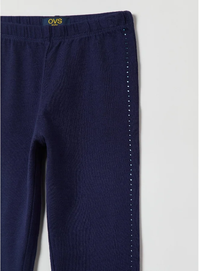 او في اس OVS Stretch Cotton Leggings With Diamantés