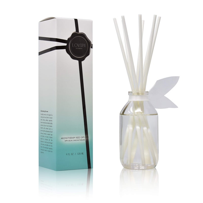 LOVSPA Reed Diffuser Set, Summer Linen Scented Oil Diffuser with Sticks, Home Fragrance Accessories for Bathroom Shelf Decor, Aroma Diffusers for Home or Office Desk, USA Made - Image 1