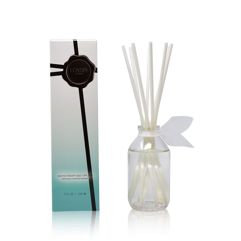 LOVSPA Reed Diffuser Set, Summer Linen Scented Oil Diffuser with Sticks, Home Fragrance Accessories for Bathroom Shelf Decor, Aroma Diffusers for Home or Office Desk, USA Made - Image 4