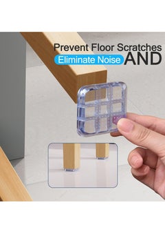 KASTWAVE Door Knob Wall Shield 4 Pack Quiet Wall Protector for Door Handle Transparent Square Soft Rubber Wall Protector Self Adhesive Door Handle Bumper  - Image 3