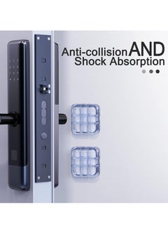 KASTWAVE Door Knob Wall Shield 4 Pack Quiet Wall Protector for Door Handle Transparent Square Soft Rubber Wall Protector Self Adhesive Door Handle Bumper  - Image 4