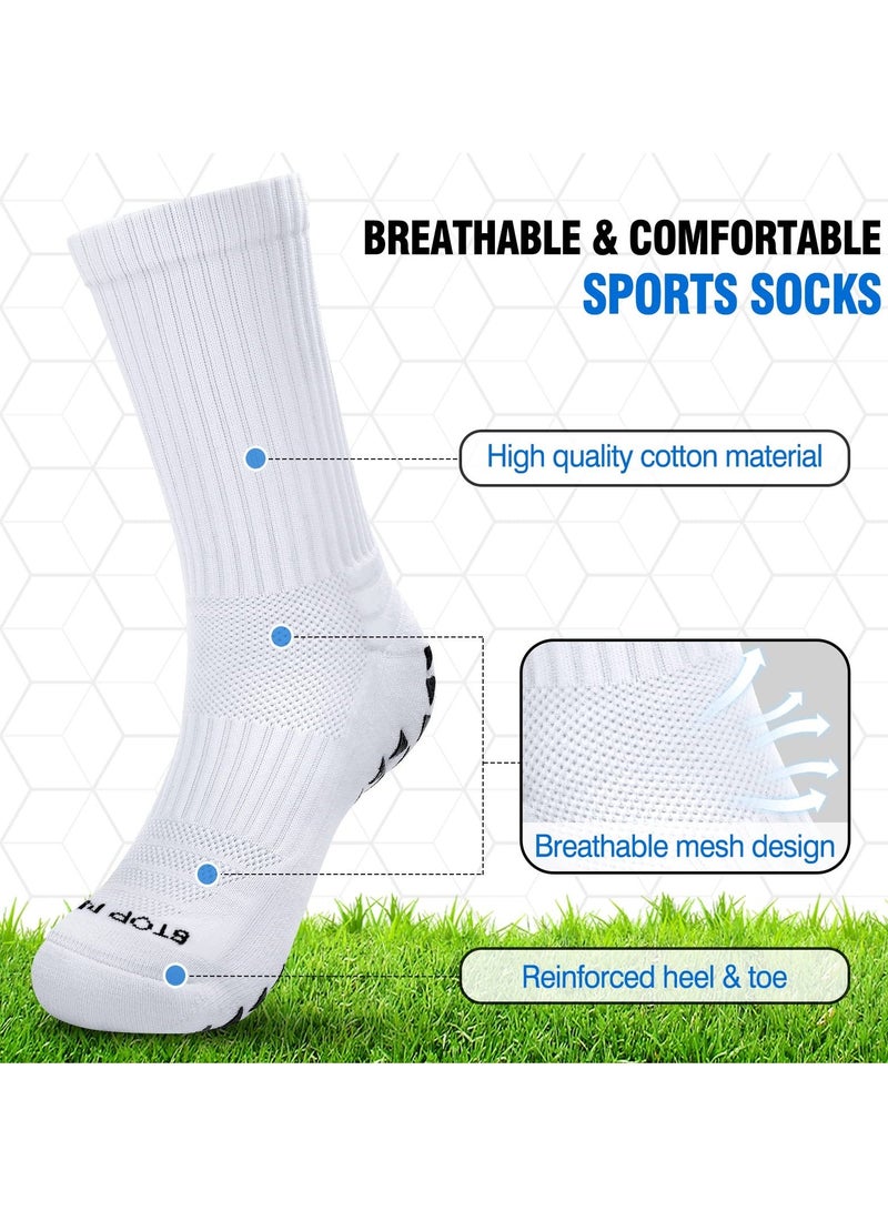 Generic 4 Pairs Grip Socks Soccer, Anti Slip Non-Slip Socks Mens Grip Pads Socks for Football Soccer Basketball Yoga Sports  - Image 4