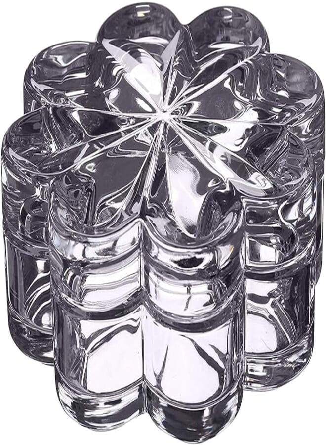 Bohemia Flower-shape Crystal Serving Plate with Lid - Clear