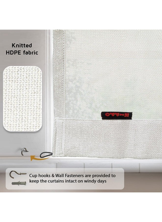 Hippo HIPPO 230 GSM Outdoor Sun Blocking Balcony Loop Curtains Sun & UV Protection, Light Filtering 9FT Long Door Curtain (4.5FTX9FT, Arctic-White, 2 PC) - Image 5