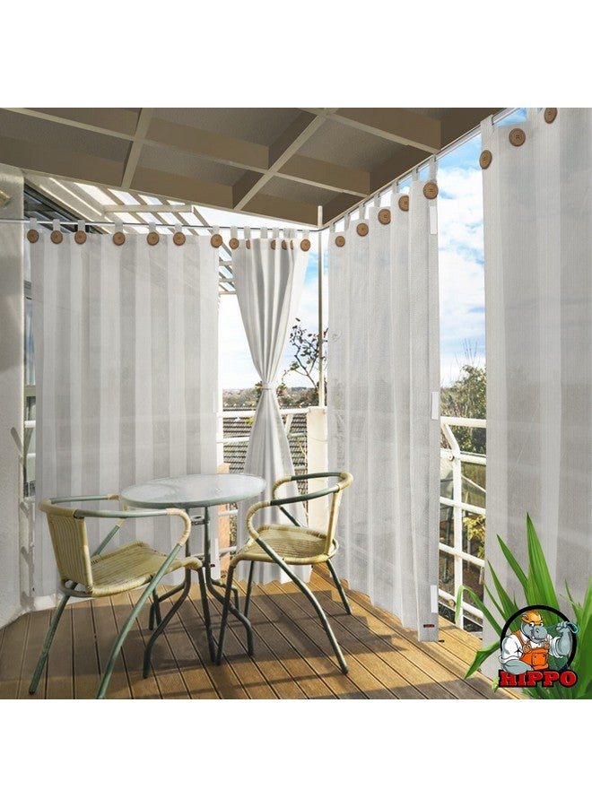Hippo HIPPO 230 GSM Outdoor Sun Blocking Balcony Loop Curtains Sun & UV Protection, Light Filtering 9FT Long Door Curtain (4.5FTX9FT, Arctic-White, 2 PC) - Image 1