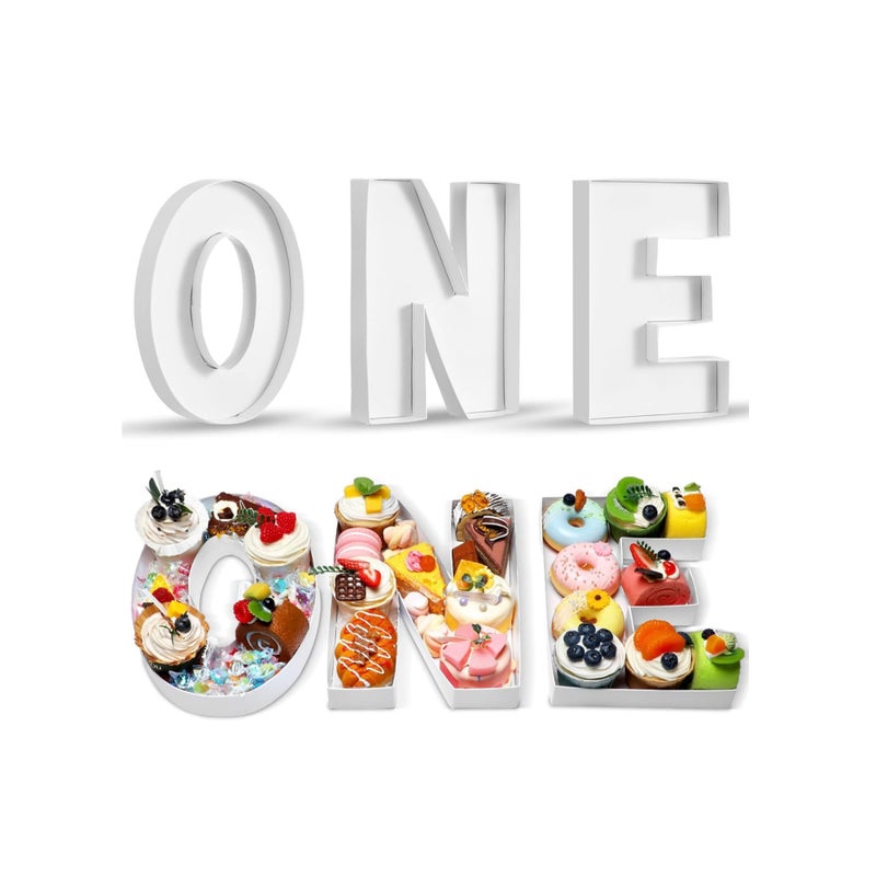 SOLARAE 3Pcs Charcuterie Letters Baby Shower Cardboard Number Fillable Tray, Cardboard Letter for Charcuterie, Charcuterie Box Letter Box Form Tray, Chocolate Candy Box Fillable Empty Gift Box for Baby Shower - Image 1