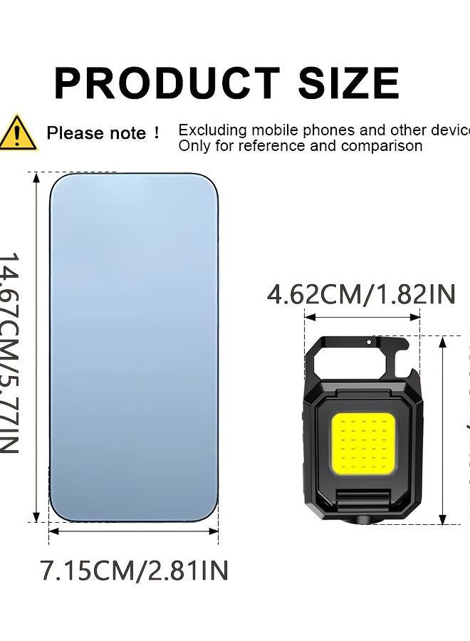 1pc Hands Free Mini Keychain Lamp Magnetic USB Rechargeable LED Flashlight - Image 4