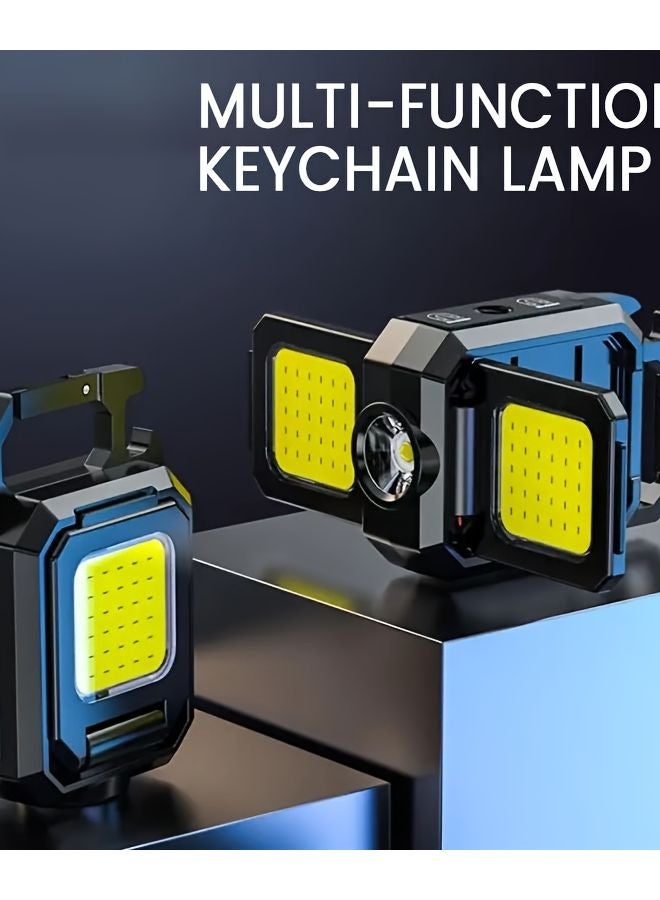 1pc Hands Free Mini Keychain Lamp Magnetic USB Rechargeable LED Flashlight - Image 2