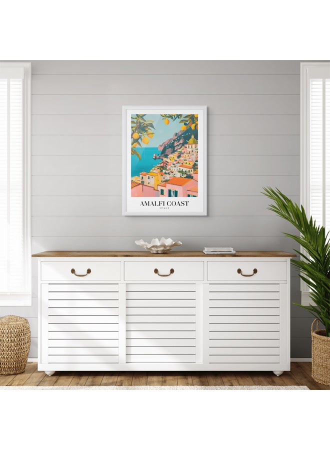 Art Decor Art Decor Framed Fine Art Portrait Print of Amalfi Coast Travel Italy Coastal Scenic Mediterranean Landscape European Poster Wall Décor for Home Living Room Bedroom Office Hotels  - Image 2