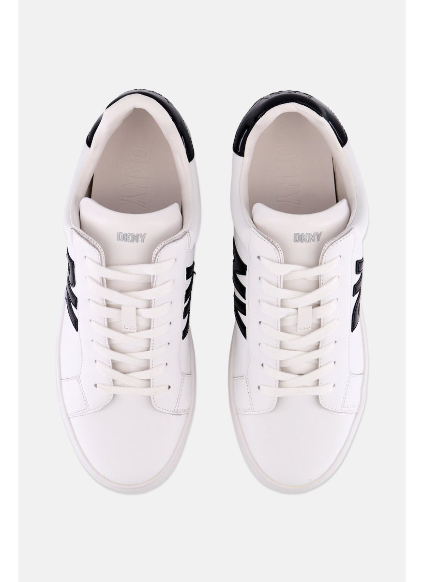 DKNY Women Medium Abeni Lace Up Casual Shoes, White  - Image 3