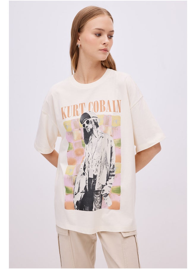 DeFacto - Woman Oversize Fit Crew Neck Knitted Short Sleeve T-Shirt - Image 1