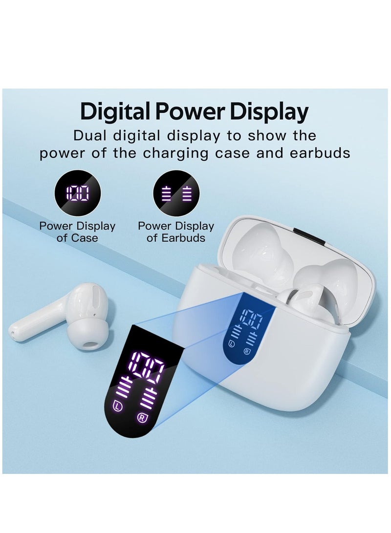 MORTICO Bluetooth Headphones True Wireless Earbuds 60H Playback LED Power Display Earphones with Wireless Charging Case IPX5 Waterproof in-Ear Ear buds with Mic for TV Smart Phone Laptop Computer Sports - Image 4