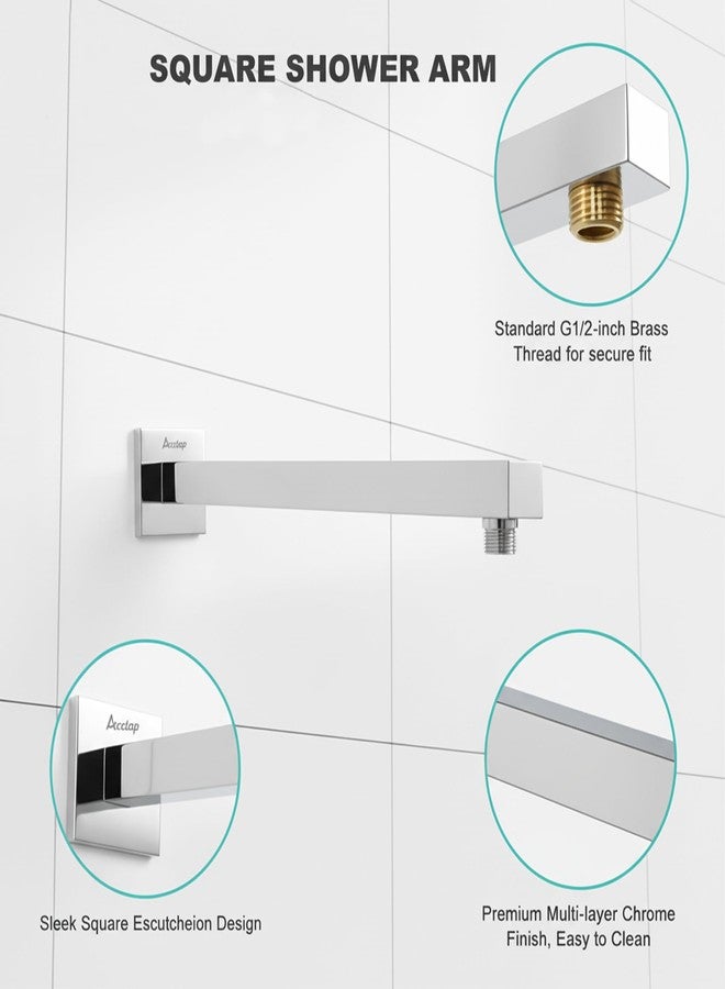 Acetap 24-Inch Stainless Steel Shower Arm for Overhead Shower, Wall Mount, ½-Inch Thread, Chrome Finish (Pack of 1) - Image 2