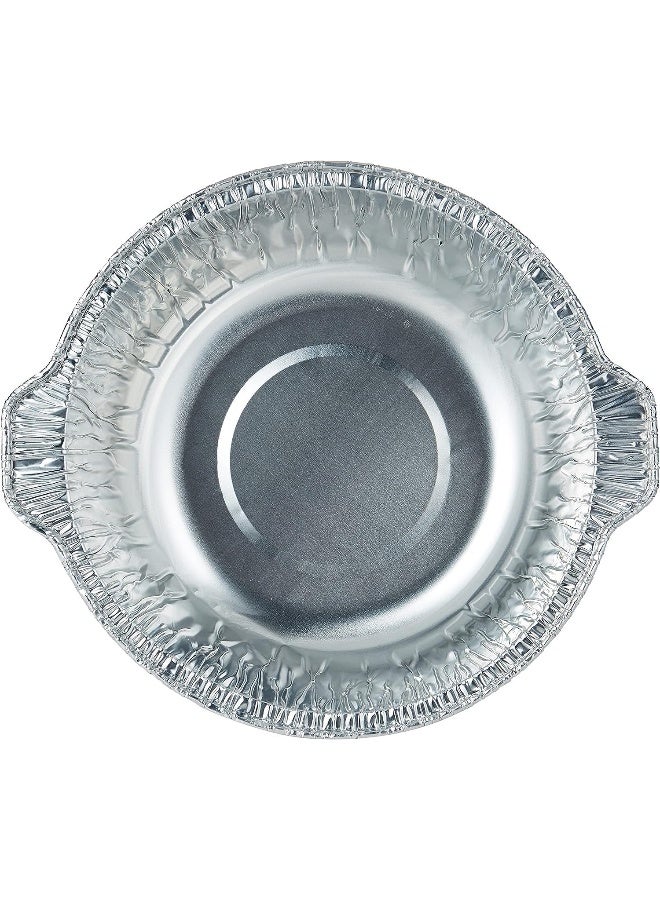 HTE Disposable Food Storage, Take Away Aluminium Pot Container With Hood Silver 10 Pieces (33Cm) - Image 4